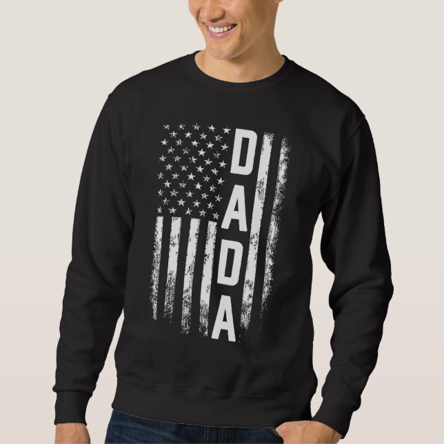 Dada America Flagga För manar Fars dag Lång Ärmad Tröja (Framsida)