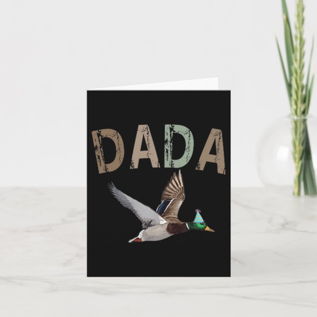 Dada Anka som jagar en Lucky Anka 1:a födelsedagen Kort (Framsida)