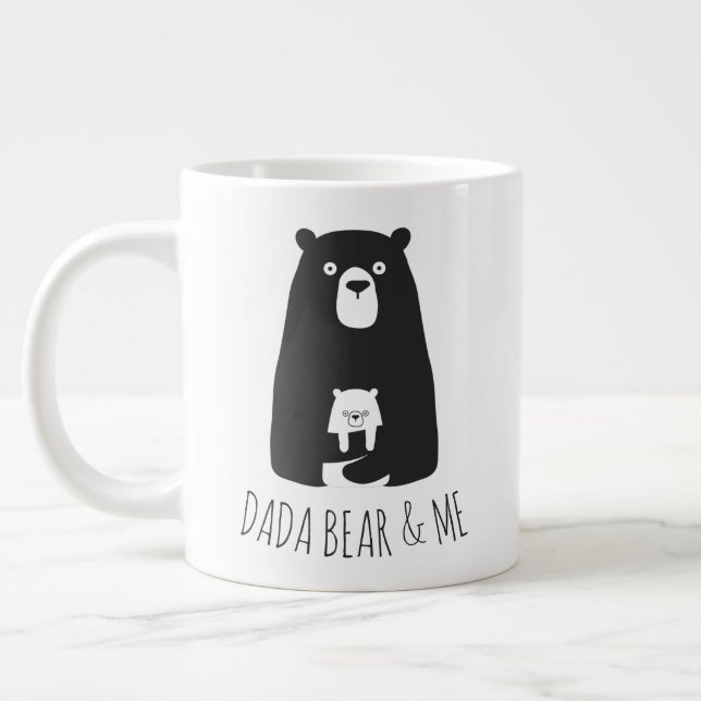 DADA BEAR & ME | Pappa Kids Dotter Son Dada Bear Jumbo Mugg (Vänster)