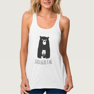 DADA BEAR & ME   Pappa Kids Dotter Son Dada Bear Linne Med Racerback