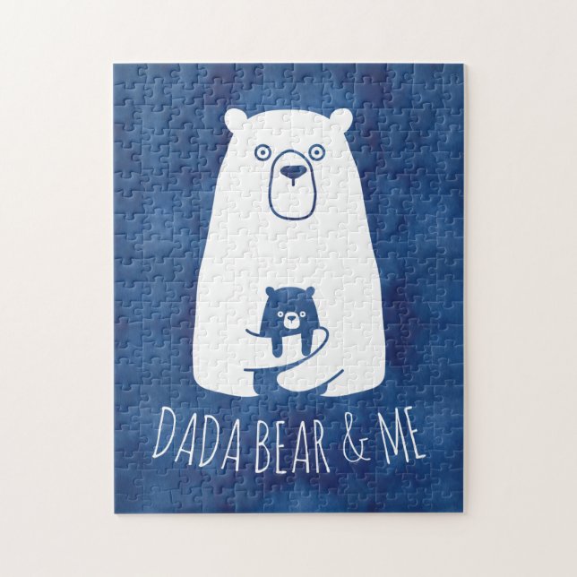 DADA BEAR & ME | Pappa Kids Dotter Son Dada Bear Pussel (Vertikal)