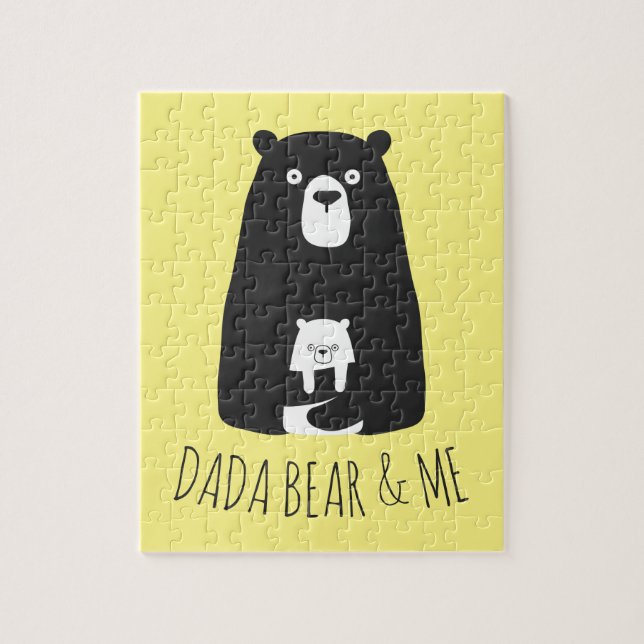 DADA BEAR & ME | Pappa Kids Dotter Son Dada Bear Pussel (Vertikal)