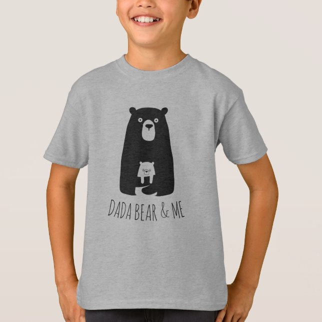DADA BEAR & ME | Pappa Kids Dotter Son Dada Bear T Shirt (Framsida)