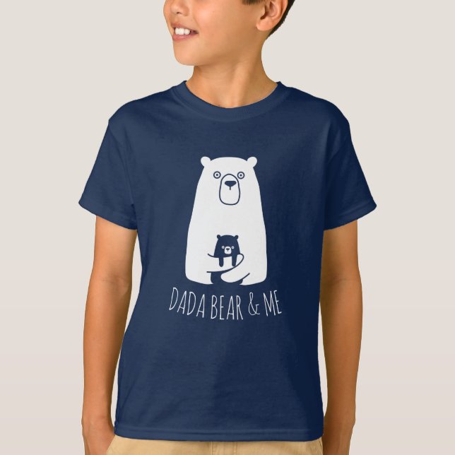 DADA BEAR & ME | Pappa Kids Dotter Son Dada Bear T Shirt (Framsida)