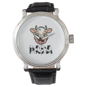Dada Cow Skriv ut rad Mönster Fars dag Armbandsur