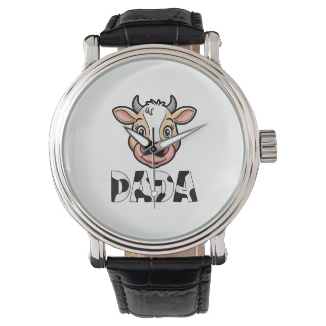 Dada Cow Skriv ut rad Mönster Fars dag Armbandsur (Framsida)