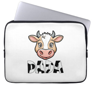 Dada Cow Skriv ut rad Mönster Fars dag Laptop Fodral
