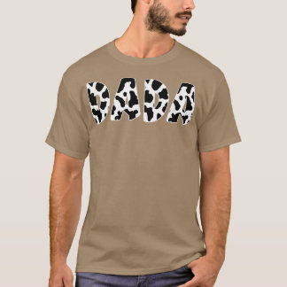 Dada Cow Skriv ut rad Mönster Fars dag T Shirt