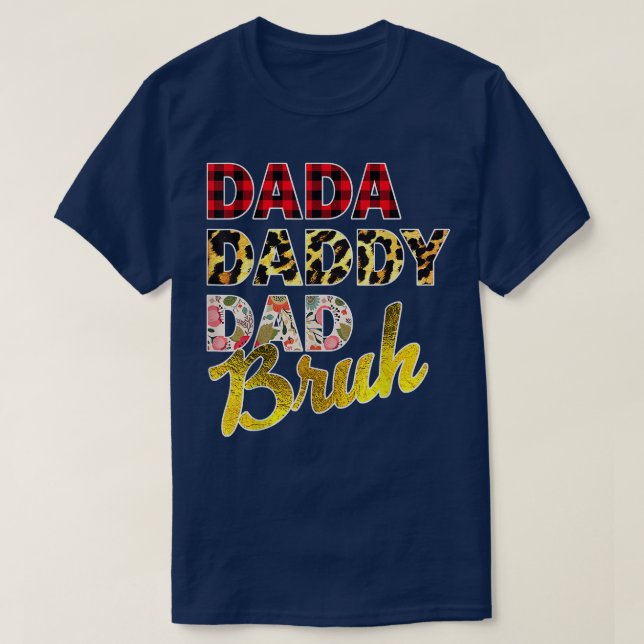 Dada Dad Bruh, Leopard Cheetah Father Mother Famil T Shirt (Design framsida)