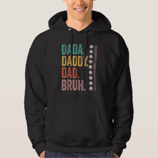 Dada Daddy Dad Bruh Baseball Dad Father's Day Funn Hoodie