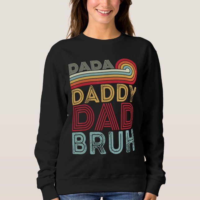 Dada Daddy Dad Bruh Retro 80s Sunset Fathers Day T Shirt (Framsida)