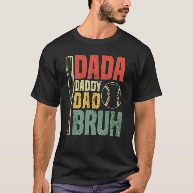 Dada Daddy Dad Bruh Vintage Baseball T Shirt (Framsida)