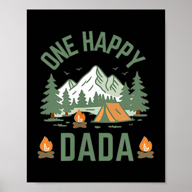 Dada en glad campare 1-års födelsedag camping poster (Framsidan)