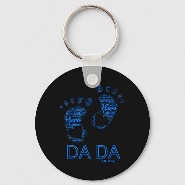Dada Fars Dag Est 2026 Ordmoln Bebis Nyckelring (Framsida)
