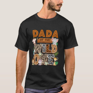 Dada från födelsedagsdagen Vild ett Safari Boy Fam T Shirt
