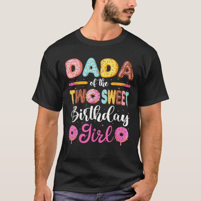 Dada från två söta födelsedag Donut 2:a födelsedag T Shirt (Framsida)