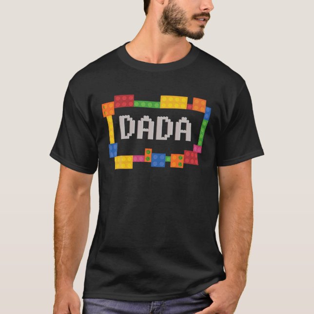 Dada Funny Blocks Master Builder Brick Builder Bir T Shirt (Framsida)