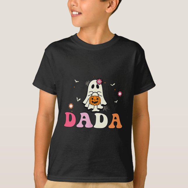 Dada Ghost Boo One Soky Dad First Halloween Birthd T Shirt (Framsida)
