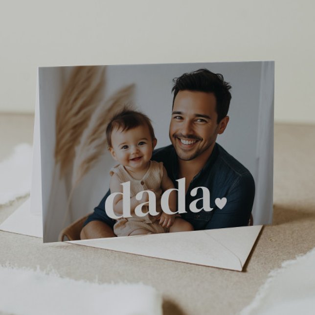 Dada Heart - Första fadersdags kort med foto (Zazzle Dada Heart - First Father's Day Photo Card)