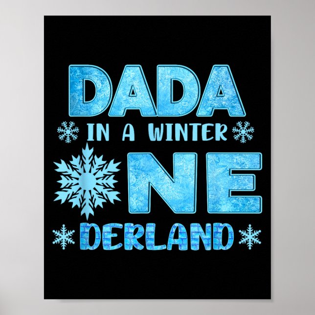 Dada In A Winter Onederland Bday Girl Sweet Snowfl Poster (Framsidan)