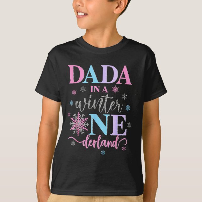Dada In A Winter Onederland Birthday Girl Sweet Sn T Shirt (Framsida)