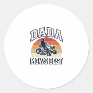 Dada Mows Best Vintage Gräsklippare Shirt Design_1 Runt Klistermärke