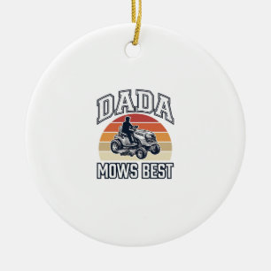Dada Mows Best Vintage Gräsklippare Tröjd Design_1 Julgransprydnad Keramik