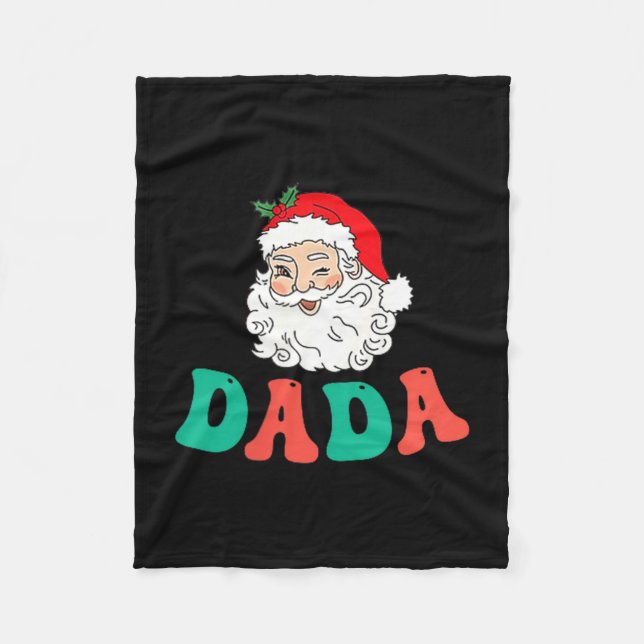 Dada Of 1st Birthday Pajamas Christmas Santa Match Fleecefilt (Framsidan)