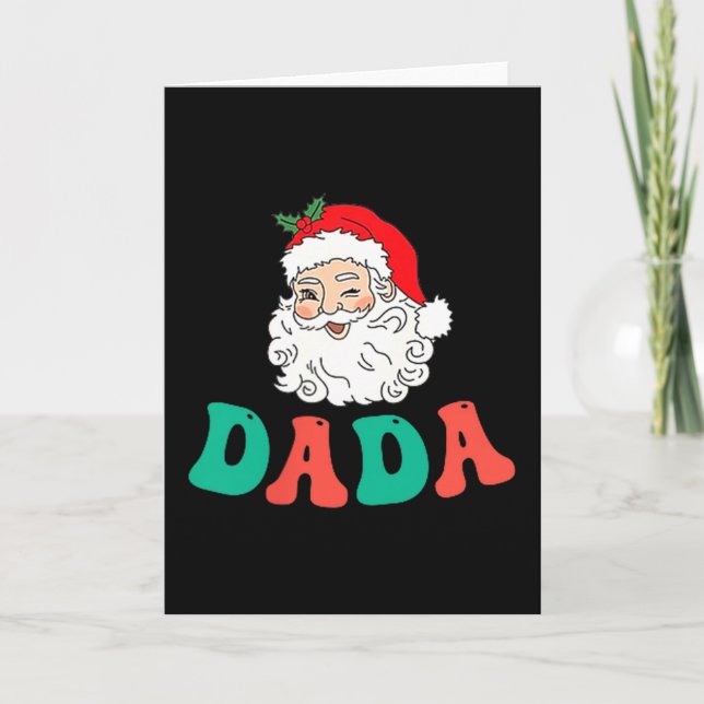 Dada Of 1st Birthday Pajamas Christmas Santa Match Kort (Framsida)