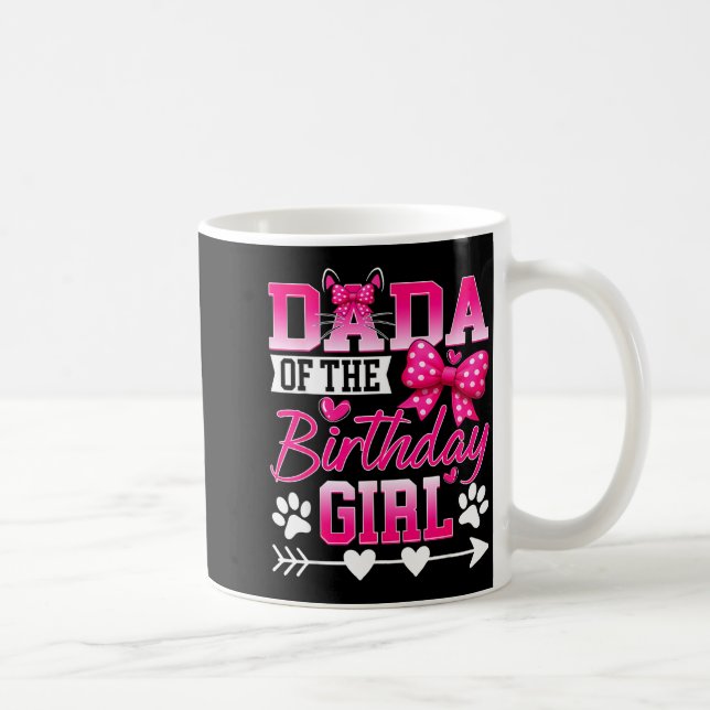 Dada Of The Birthday Girl Cat Kitty Family Matchin Kaffemugg (Höger)