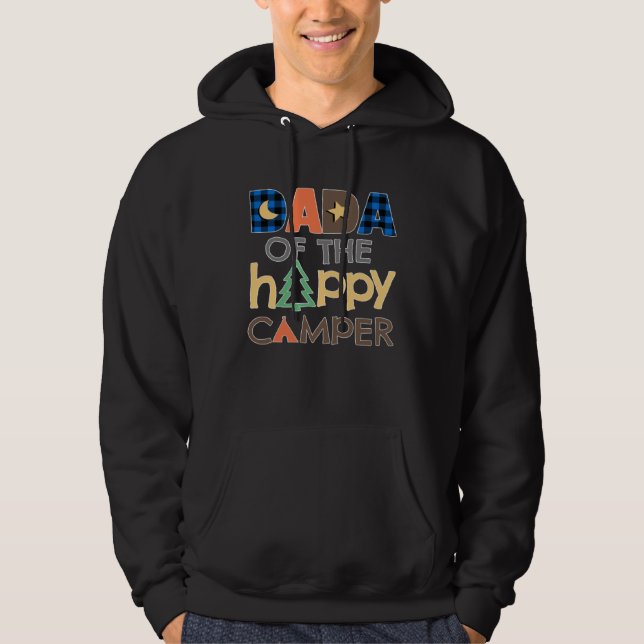 Dada of The Happy Camper  Camping Trip Daddy Fathe Hoodie (Framsida)