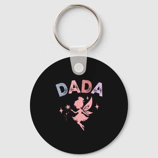 Dada Of The Little Fairy Birthday Girl Family Matc Nyckelring (Framsida)