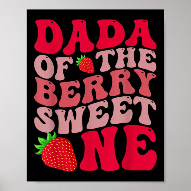 Dada på berrys första födelsedag av unga jordgubba poster (Framsidan)