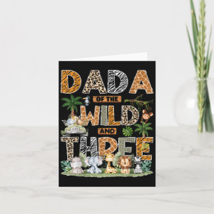 Dada på Vild&stämpel; tre zoo 3:e födelsedagen Saf Kort