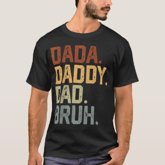 Dada Pappa Pappa Bror Retro Vintage Roligt Faders T Shirt