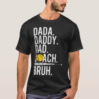 Dada Pappa Pappa Bror Vintage Softbollstränare Pap T Shirt