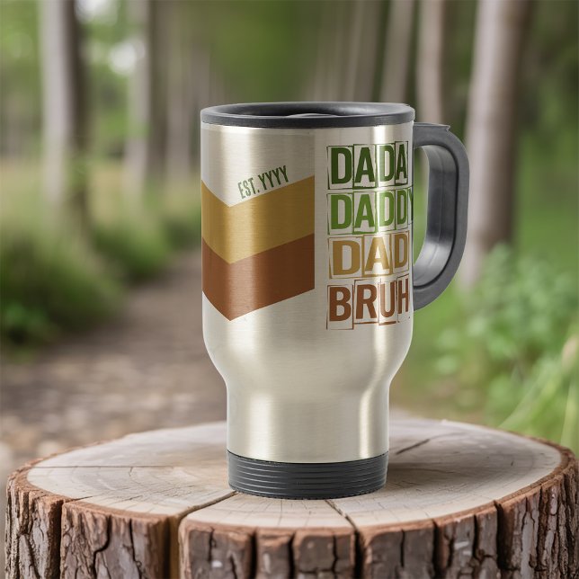 Dada pappa Pappa Bruh Anpassningsbar Est Modern Ty Resemugg (Dad travel mug with modern typography)