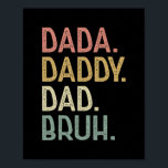 Dada pappa Pappa Bruh Birthday för Pappa Manar Far Poster<br><div class="desc">Dada pappa Pappa Bruh Birthday for Pappa Manar Fars dag Funny Gift. Perfekt-gåva till pappa,  mamma,  pappa,  manar,  kvinnor,  vänner och familjemedlemmar på Thanksgiving Dag,  juldag,  Mors dag,  Fars dag,  4 juli,  1776 Oberoende dag,  veterandagen,  Halloween D,  Patrick's Day</div>
