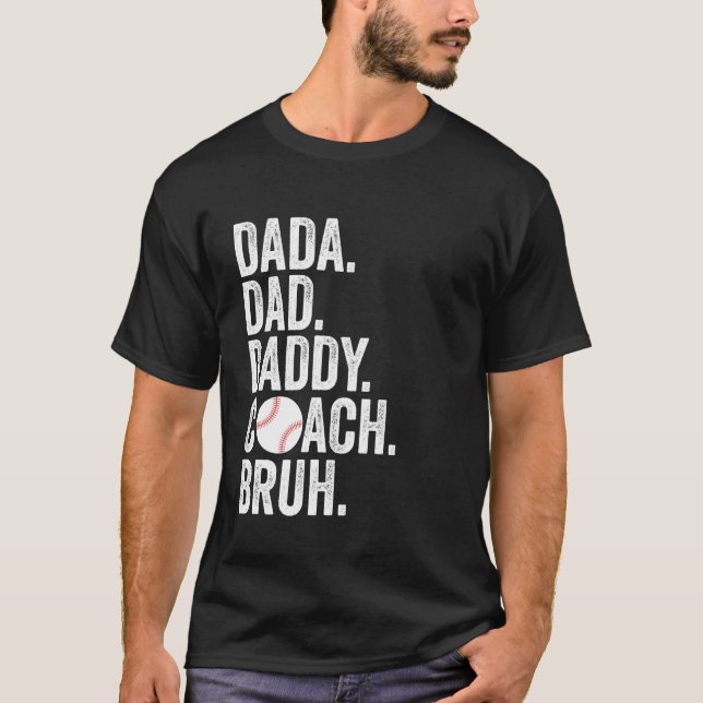 Dada pappa Pappa Bruh Coola Baseball Coach Pappor T Shirt (Framsida)