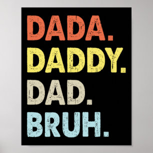 Dada pappa Pappa Bruh Fars dag Roligt Vintage  Poster