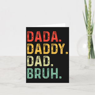 Dada pappa Pappa Bruh Gifts Manar Funny Fars dag D Kort