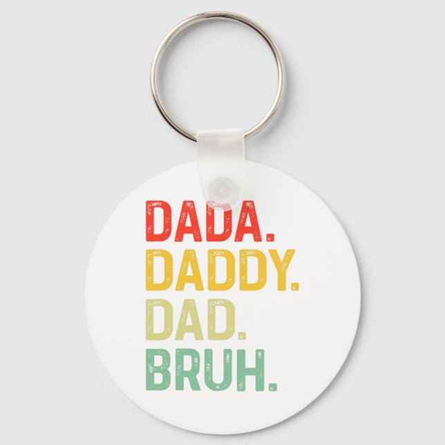 Dada pappa Pappa Bruh Gifts Manar Funny Fars dag D Nyckelring (Framsida)