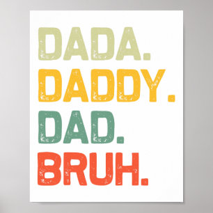 Dada pappa Pappa Bruh Gifts Manar Funny Vintage Fa Poster
