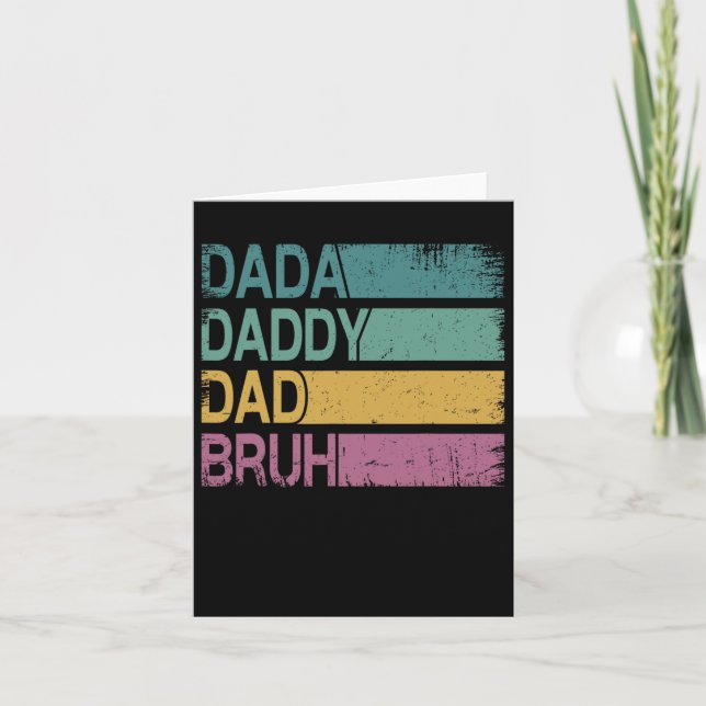Dada pappa Pappa Bruh Shirt Manar Funny Fars dag D Kort (Framsida)