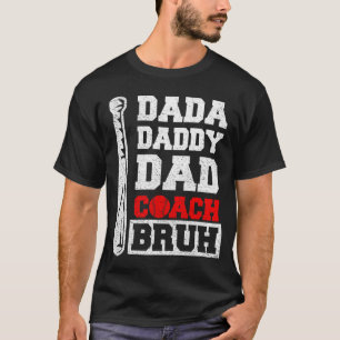 dada pappa pappa tränare bror Baseball Fars Dag T Shirt