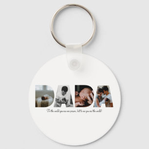 Dada Photo Collage Keychain för Fars dag Nyckelring
