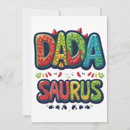 DADA SAURUS-kort - Roligt Dinosaur Pappa Firande Inbjudningar