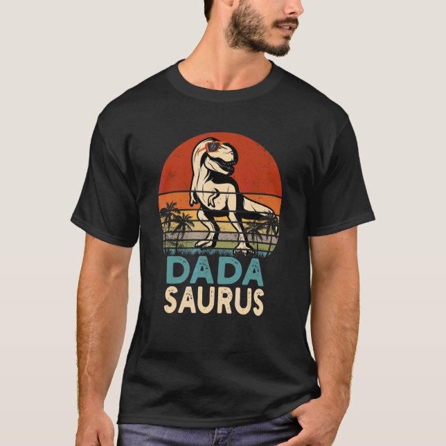 Dada Saurus Trex Dinosaur Coola Dadasaurus T Shirt (Framsida)