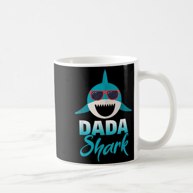 Dada Shark Wearing Coola Sungles Pappa Kaffemugg (Höger)