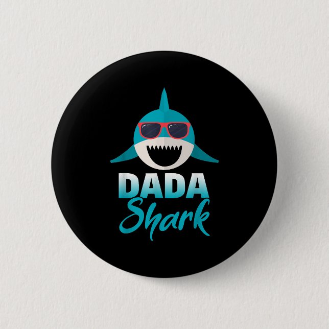 Dada Shark Wearing Coola Sungles Pappa Knapp (Framsida)
